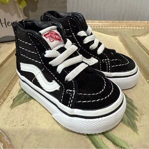 Vans Off the Wall SK8 Toddler High Top Sneakers Zip Back Skater Toddler Sz 2